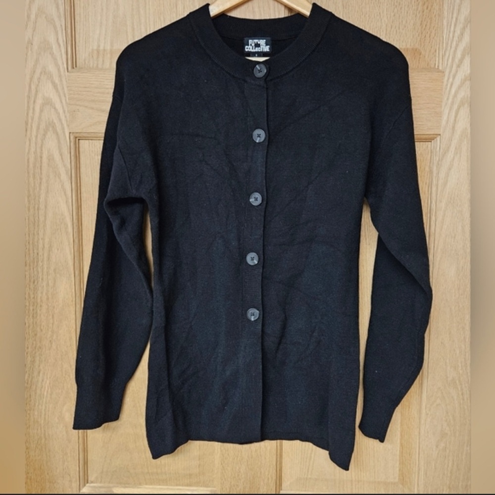 Elegant Black Button-Up Cardigan